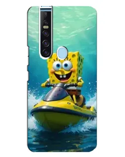 Чохол для TECNO Camon 15 Pro з картинкою «Спанч Боб на гідроциклі»
