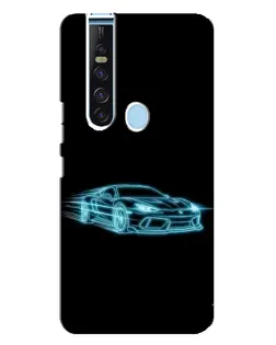 Чехол для TECNO Camon 15 Pro с картинкой «Неоновый контур Lamborghini»