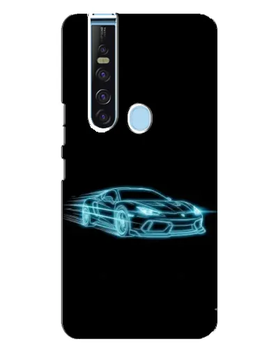 Чехол для TECNO Camon 15 Pro с картинкой «Неоновый контур Lamborghini»