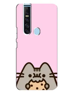 Чохол для TECNO Camon 15 Pro з картинкою «Pusheen та печиво»