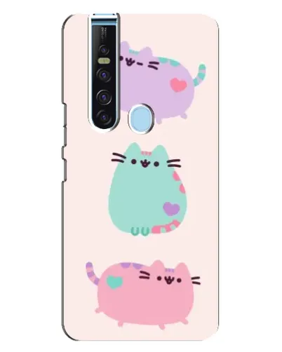 Чохол для TECNO Camon 15 Pro з картинкою «Pusheen тріо»
