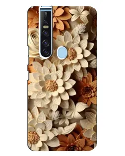 Чохол для TECNO Camon 15 Pro з картинкою «Бежевий флористичний декор»