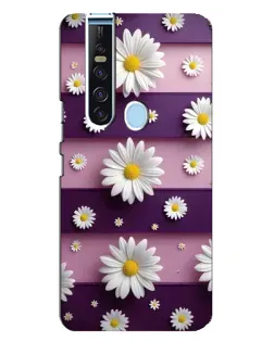 Чохол для TECNO Camon 15 Pro з картинкою «Ромашки на фіолетовому»
