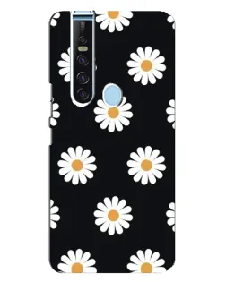 Чохол для TECNO Camon 15 Pro з картинкою «Ромашки на чорному»