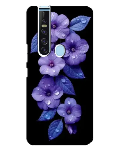 Чохол для TECNO Camon 15 Pro з картинкою «Фіолетові квіти з росою» Чохол для TECNO Camon 15 Pro з картинкою «Фіолетові квіти з росою»