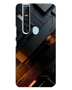 Чохол для TECNO Camon 15 Pro з картинкою «Чорні геометричні блоки»
