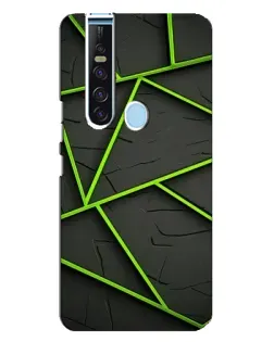 Чохол для TECNO Camon 15 Pro з картинкою «Зелені геометричні лінії»