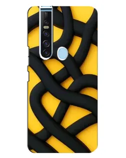 Чохол для TECNO Camon 15 Pro з картинкою «Чорне жовте переплетення»