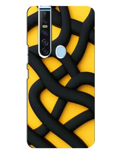 Чохол для TECNO Camon 15 Pro з картинкою «Чорне жовте переплетення» Чохол для TECNO Camon 15 Pro з картинкою «Чорне жовте переплетення»