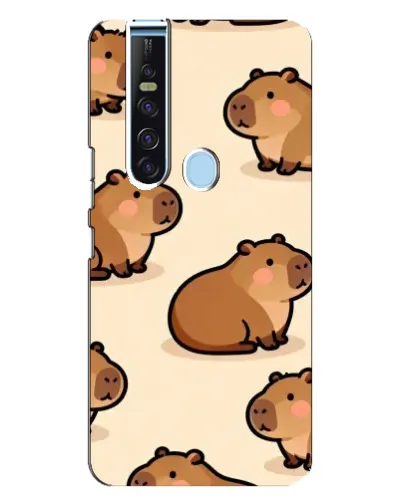Чехол для TECNO Camon 15 Pro с картинкой «Паттерн милых капибар»