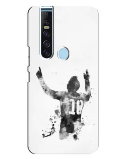 Чохол для TECNO Camon 15 Pro з картинкою «Чорно-білий силует Мессі»