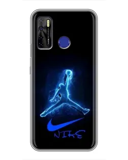Чохол для TECNO Camon 15 з картинкою «Jordan Neon Blue»