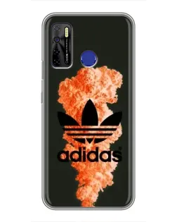 Чохол для TECNO Camon 15 з картинкою «Помаранчевий дим Adidas»