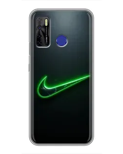 Чохол для TECNO Camon 15 з картинкою «Неоновий контур Nike»