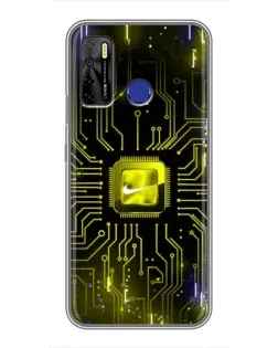 Чохол для TECNO Camon 15 з картинкою «Nike — золота іскра»