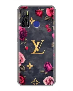 Чохол для TECNO Camon 15 з картинкою «Квітковий Louis Vuitton»