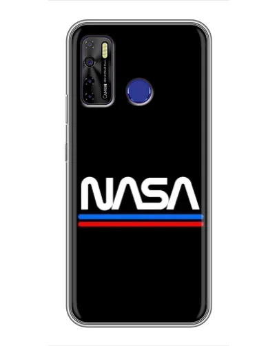 Чохол для TECNO Camon 15 з картинкою «NASA — класика Red Blue»