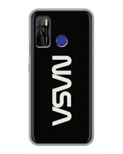 Чохол для TECNO Camon 15 з картинкою «NASA — вертикальний логотип»