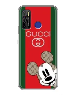 Чохол для TECNO Camon 15 з картинкою «Gucci — смуги та Міккі»