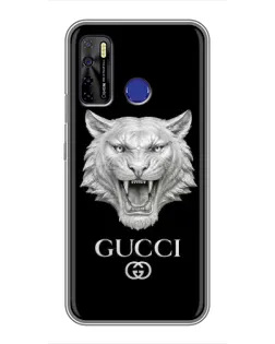 Чохол для TECNO Camon 15 з картинкою «Gucci — срібний лев» Чохол для TECNO Camon 15 з картинкою «Gucci — срібний лев»