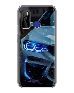 Чохол для TECNO Camon 15 з картинкою «Погляд BMW з синіми фарами»