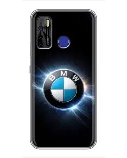 Чохол для TECNO Camon 15 з картинкою «BMW — неонове сяйво»