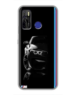Чохол для TECNO Camon 15 з картинкою «Силует BMW в темряві»