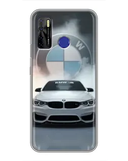 Чохол для TECNO Camon 15 з картинкою «BMW в білому диму»