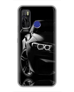 Чохол для TECNO Camon 15 з картинкою «Чорна BMW — профіль»