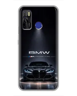 Чохол для TECNO Camon 15 з картинкою «BMW крізь нічне місто»