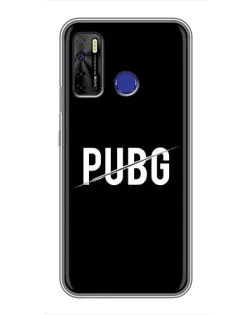 Чохол для TECNO Camon 15 з картинкою «PUBG — білий логотип»
