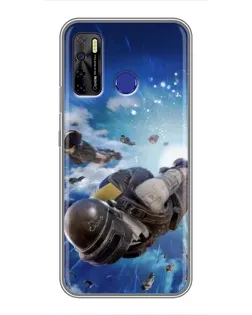 Чохол для TECNO Camon 15 з картинкою «Десант PUBG — стрибок»