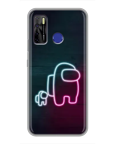 Чехол для TECNO Camon 15 с картинкой «Among Us неон-арт» Чехол для TECNO Camon 15 с картинкой «Among Us неон-арт»
