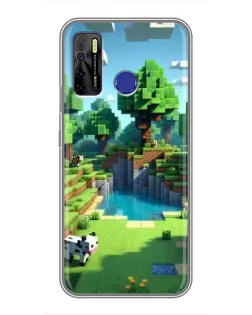Чехол для TECNO Camon 15 с картинкой «Minecraft летний день»