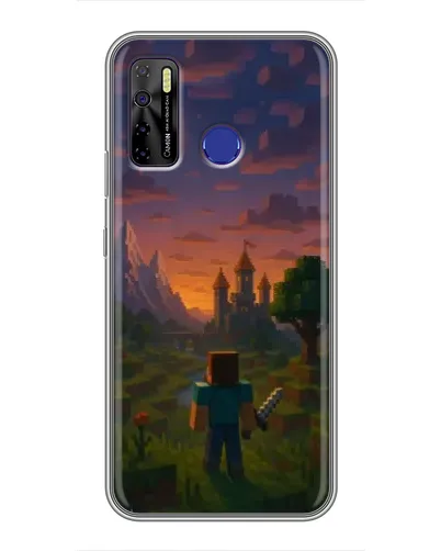 Чехол для TECNO Camon 15 с картинкой «Стив у башни» Чехол для TECNO Camon 15 с картинкой «Стив у башни»