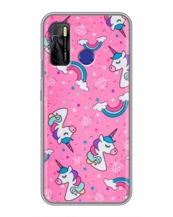 Чехол для TECNO Camon 15 с картинкой «Unicorn паттерн розовый» Чехол для TECNO Camon 15 с картинкой «Unicorn паттерн розовый»