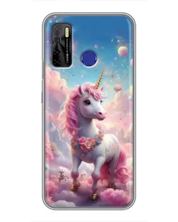 Чехол для TECNO Camon 15 с картинкой «Единорог среди облаков»
