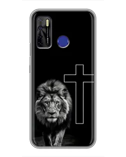 Чохол для TECNO Camon 15 з картинкою «Лев та Хрест»