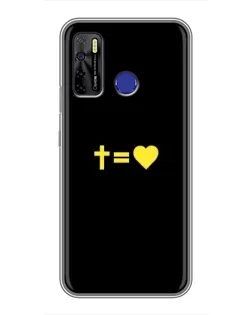 Чохол для TECNO Camon 15 з картинкою «Серце та Хрест»
