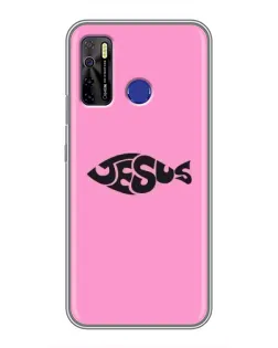 Чохол для TECNO Camon 15 з картинкою «Рожевий символ Jesus»
