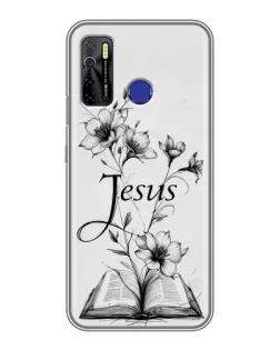 Чохол для TECNO Camon 15 з картинкою «Квіти та Біблія»