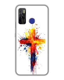 Чохол для TECNO Camon 15 з картинкою «Акварельний хрест»
