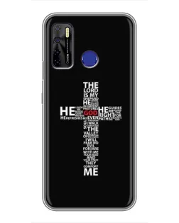 Чехол для TECNO Camon 15 с картинкой «Текстовый крест» Чехол для TECNO Camon 15 с картинкой «Текстовый крест»