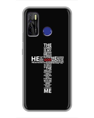 Чехол для TECNO Camon 15 с картинкой «Текстовый крест» Чехол для TECNO Camon 15 с картинкой «Текстовый крест»
