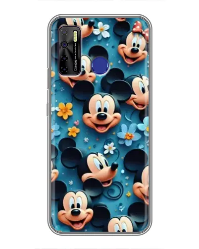 Чехол для TECNO Camon 15 с картинкой «Паттерн Микки и Минни»
