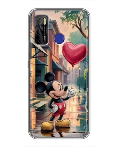Чехол для TECNO Camon 15 с картинкой «Микки и шарик-сердце»
