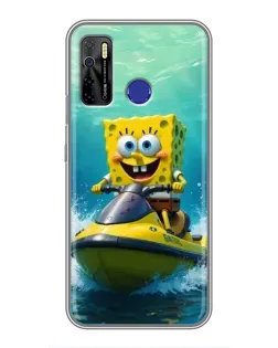 Чехол для TECNO Camon 15 с картинкой «Спанч Боб на гидроцикле» Чехол для TECNO Camon 15 с картинкой «Спанч Боб на гидроцикле»