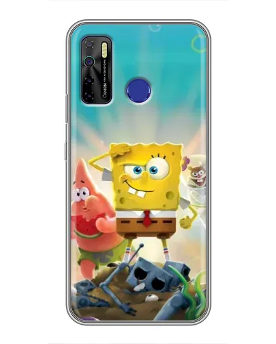 Чехол для TECNO Camon 15 с картинкой «Спанч Боб победитель»