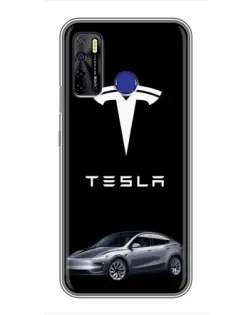 Чохол для TECNO Camon 15 з картинкою «Tesla Model Y»