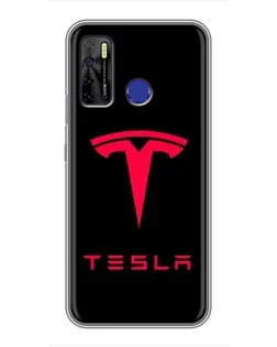 Чохол для TECNO Camon 15 з картинкою «Tesla Red Logo»